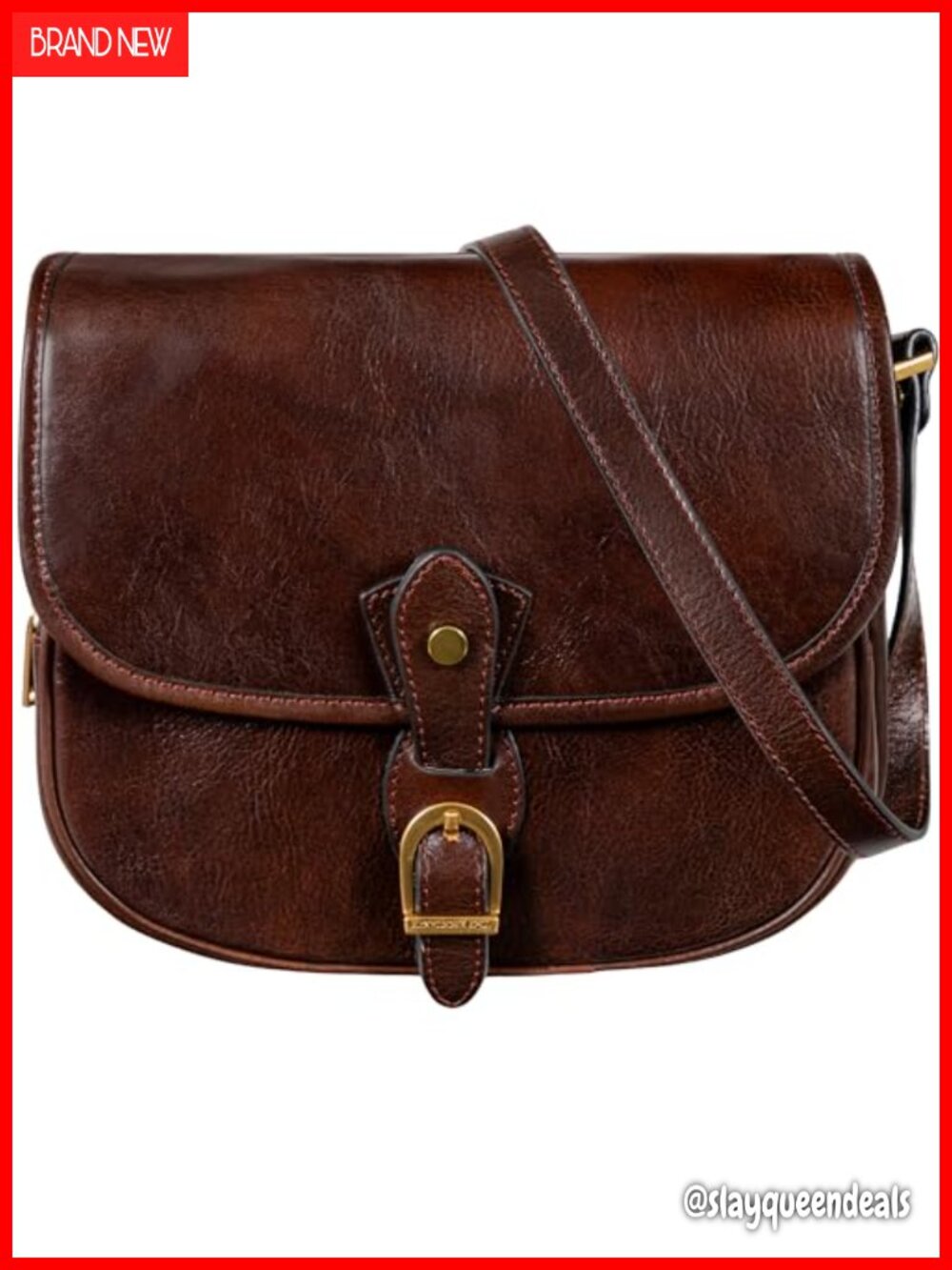 Full-Grain Italian Leather Crossbody Messenger Bag Handmade Purse
